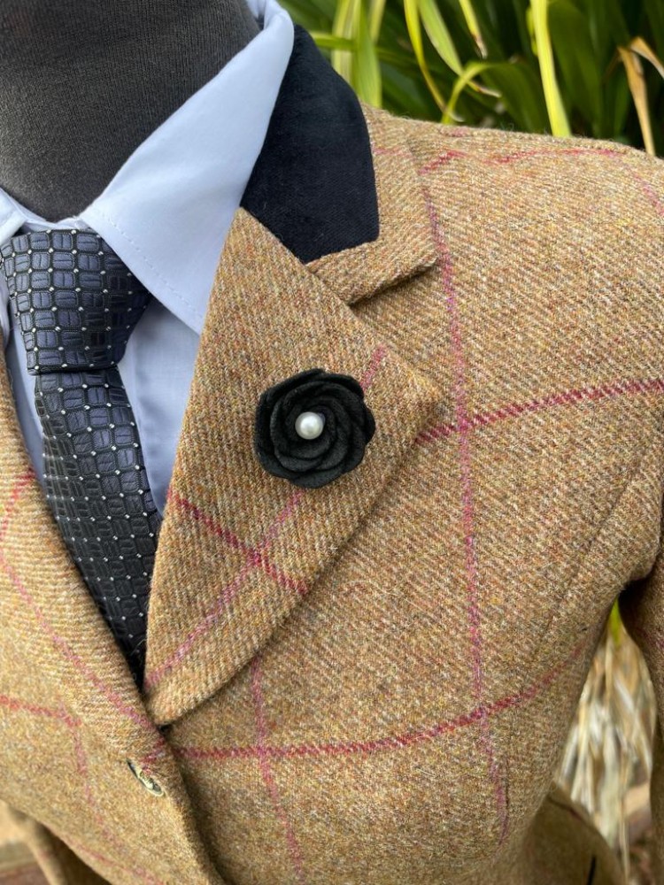 Caramel Tan English Tweed with Black Trim LP Designs Australia