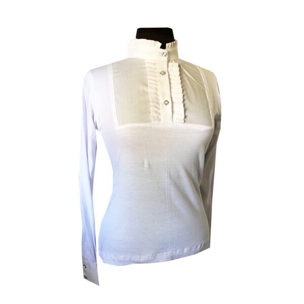 Box Pleat Highcollar Stretch Longsleeve Shirt - Image 3