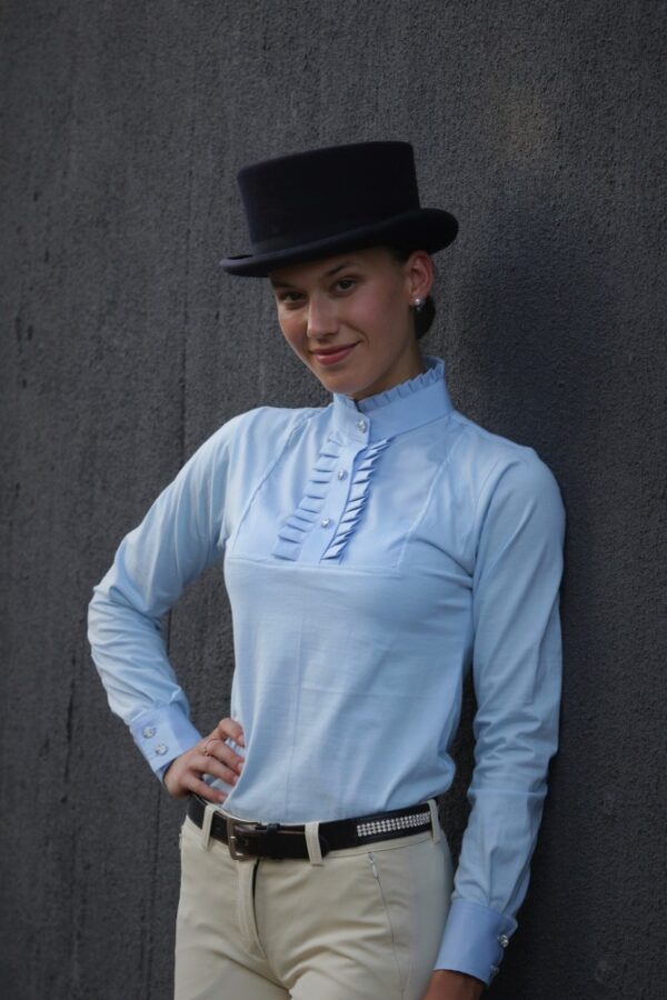 Box Pleat Highcollar Stretch Longsleeve Shirt