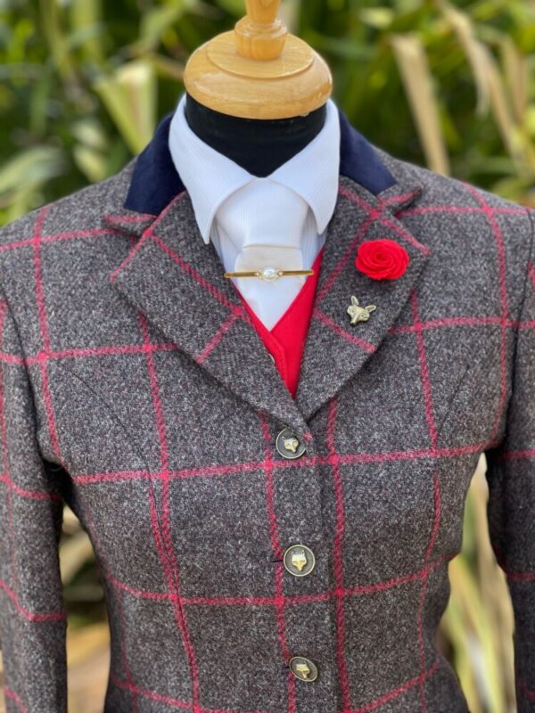 Grey Brown Tweed/Cherry Windowpane - Image 4