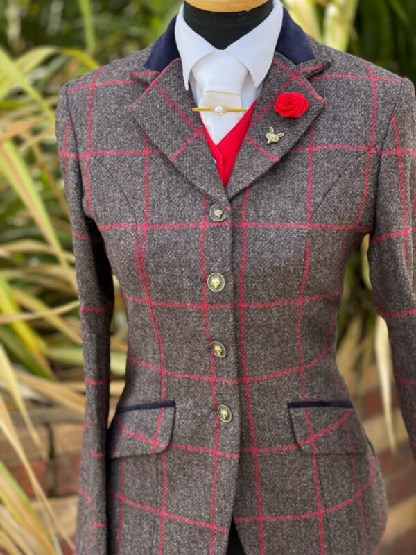 Grey Brown Tweed/Cherry Windowpane - Image 5