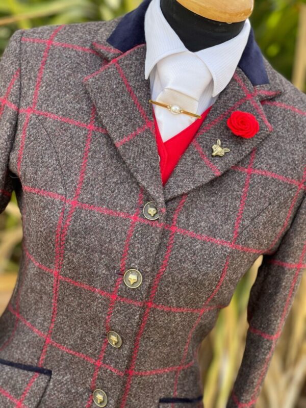 Grey Brown Tweed/Cherry Windowpane