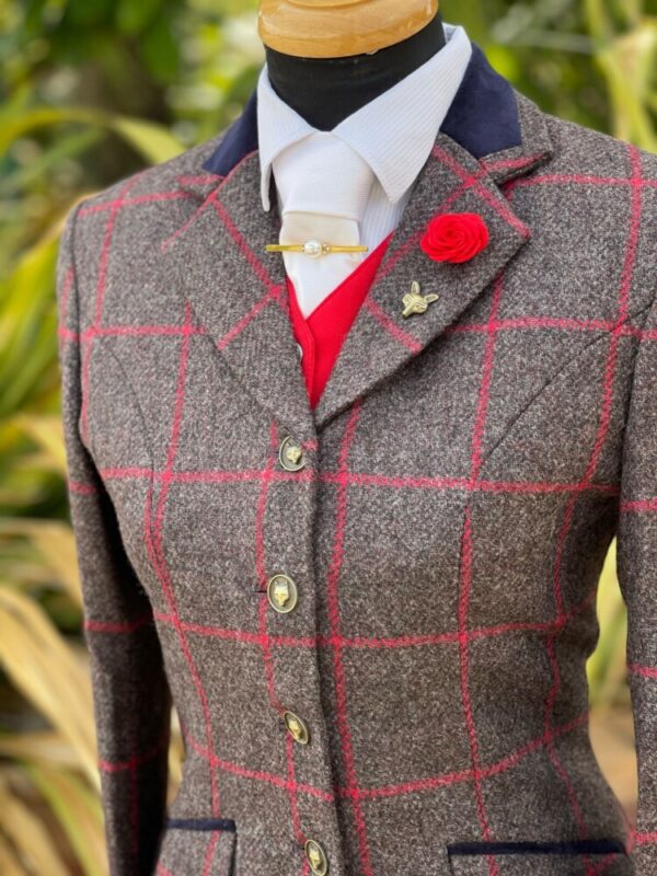 Grey Brown Tweed/Cherry Windowpane - Image 6