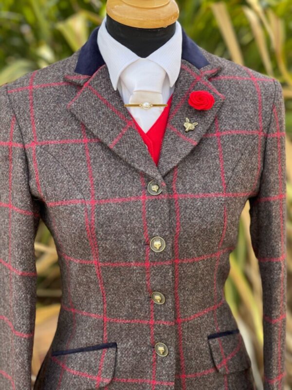 Grey Brown Tweed/Cherry Windowpane - Image 3