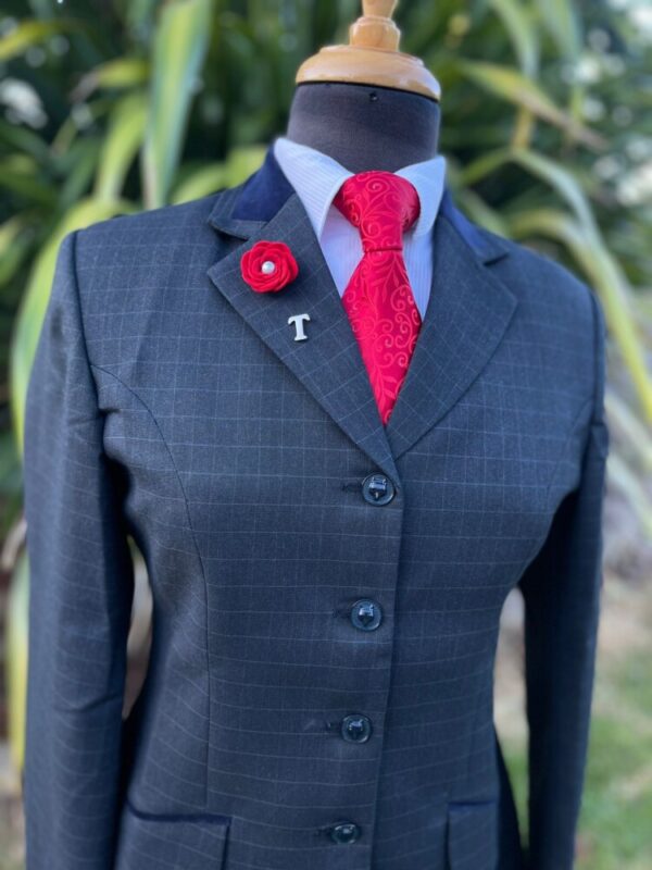 Navy Check / Navy Velvet Trim - Image 3