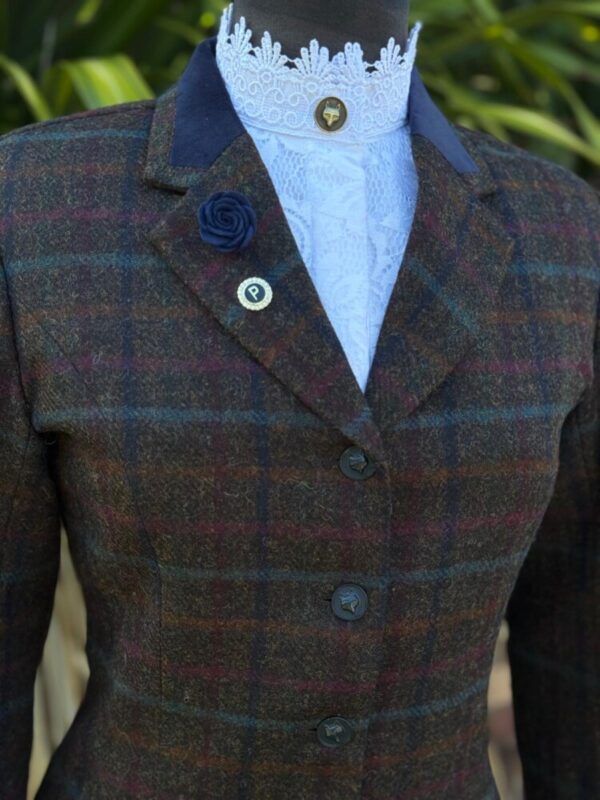 Brown Tweed/Navy Velvet Trim - Image 2