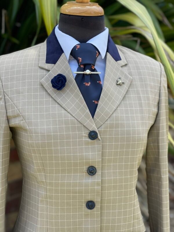 Caramel Check/Navy Velvet Trim - Image 5