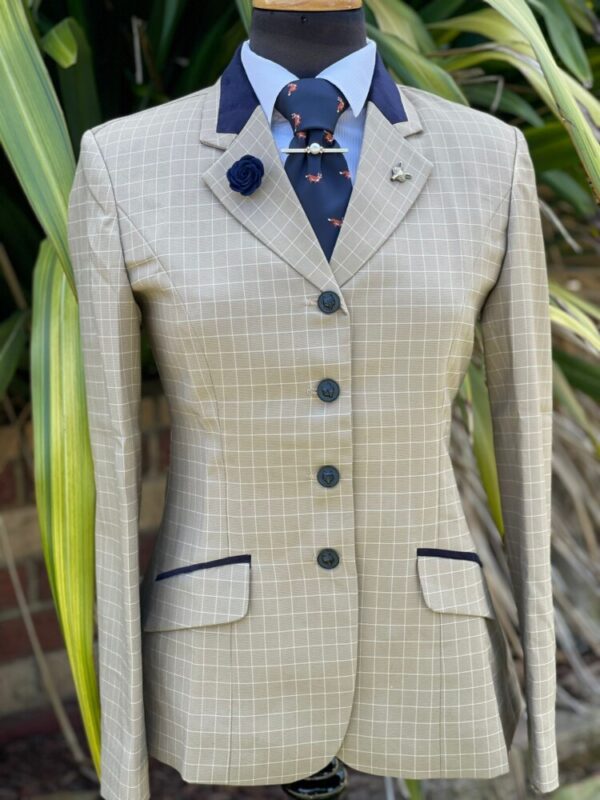 Caramel Check/Navy Velvet Trim - Image 4