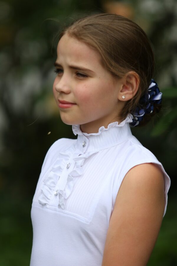 White Ruffle Sleeveless Shirt - Image 2