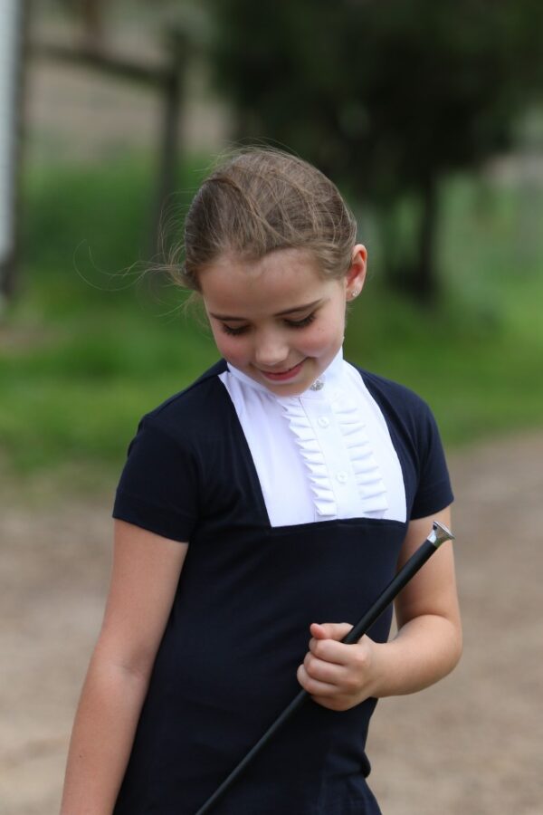 Childs Highcollar Navy/White Shirt - Image 5