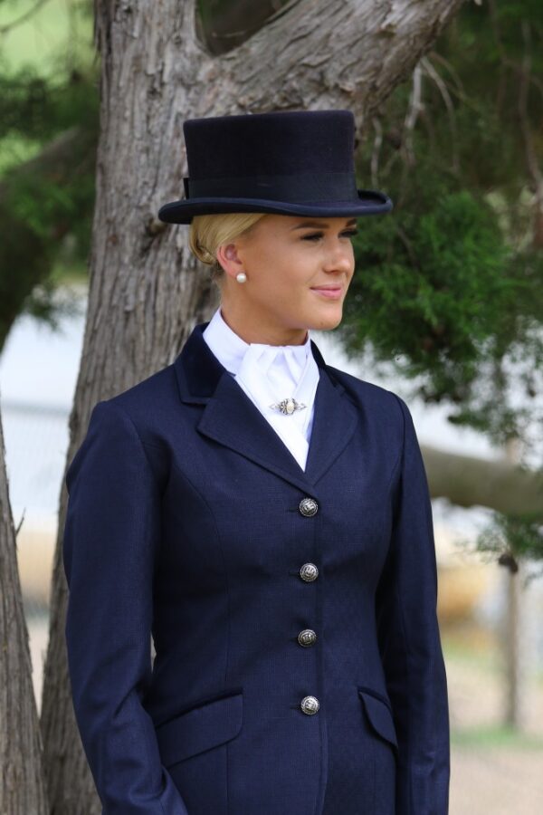 Navy Shimmer Jacket/Velvet Trim - Image 4