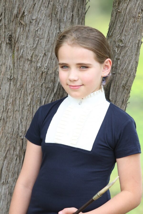 Childs Highcollar Navy/Cream Shirt - Image 5