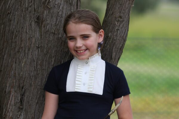 Childs Highcollar Navy/Cream Shirt - Image 4