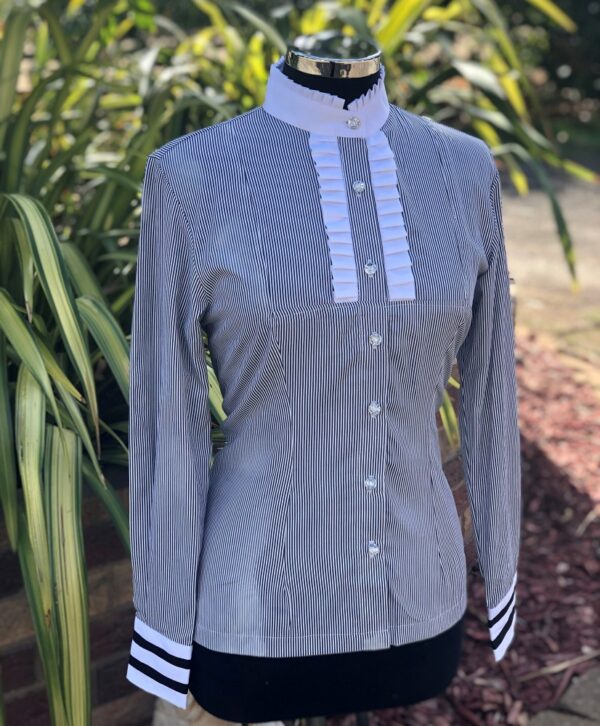 Black/White Pinstripe Highcollar Shirt