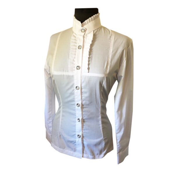 Box Pleat Highcollar Cotton Shirt - Image 5