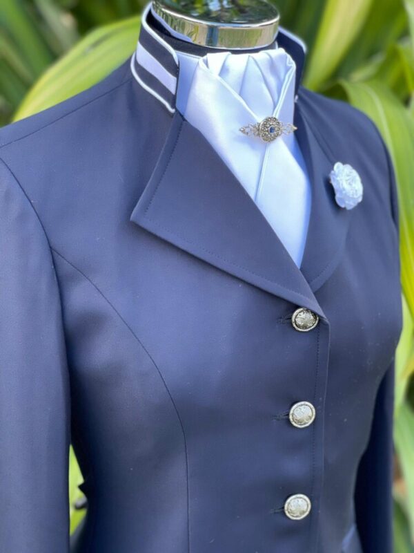 Navy Stand-up Collar/White Trim