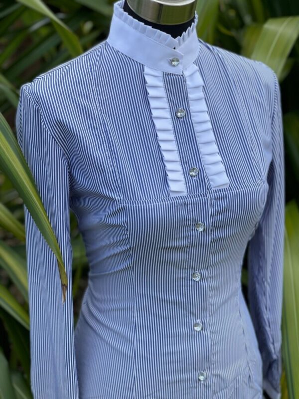 Highcollar Navy/White Pinstripe Shirt - Image 4