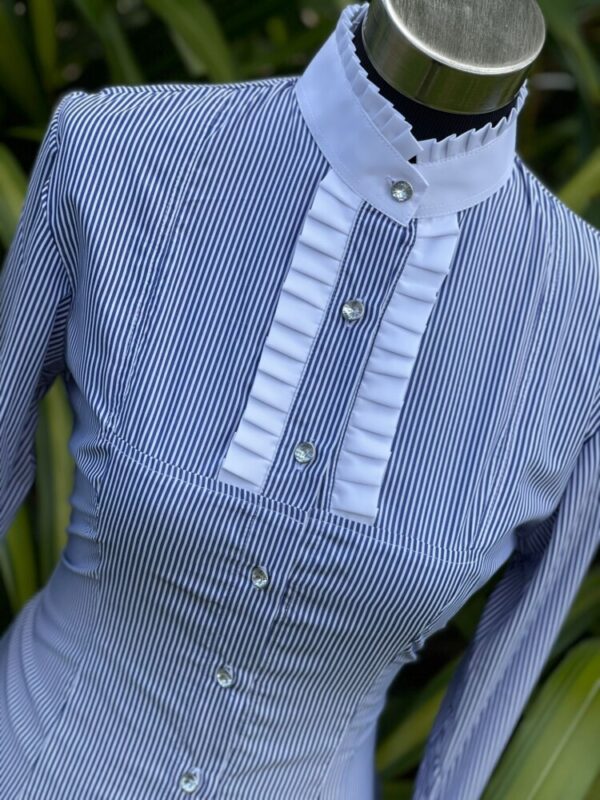 Highcollar Navy/White Pinstripe Shirt - Image 2