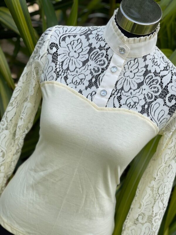 Highcollar Lace Longsleeve Shirt - Image 15