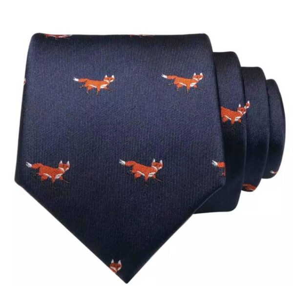 Navy Fox Design Tie - Image 2