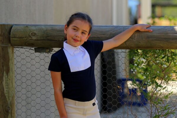 Childs Navy/White Pinstripe Collared Shirt - Image 2