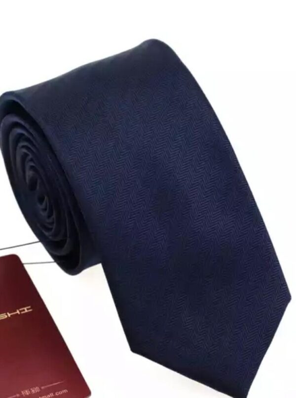 Navy Tie Herringbone - Image 2