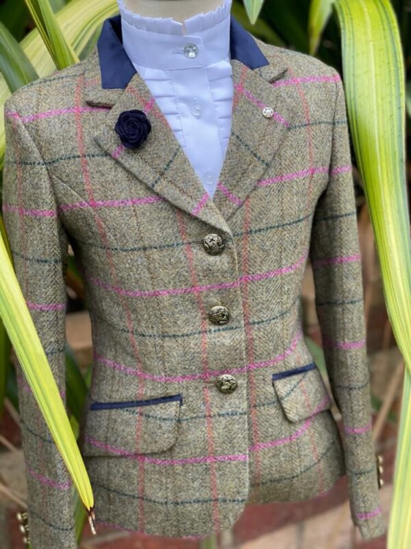 Childs Olive Tweed/Pink Overcheck (Sizes 4 & 8) - Image 2