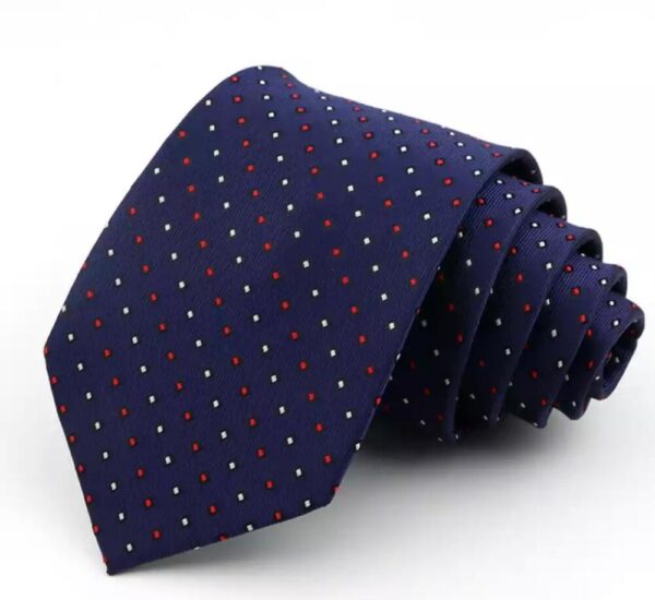 Navy Red / White dots Tie - Image 2