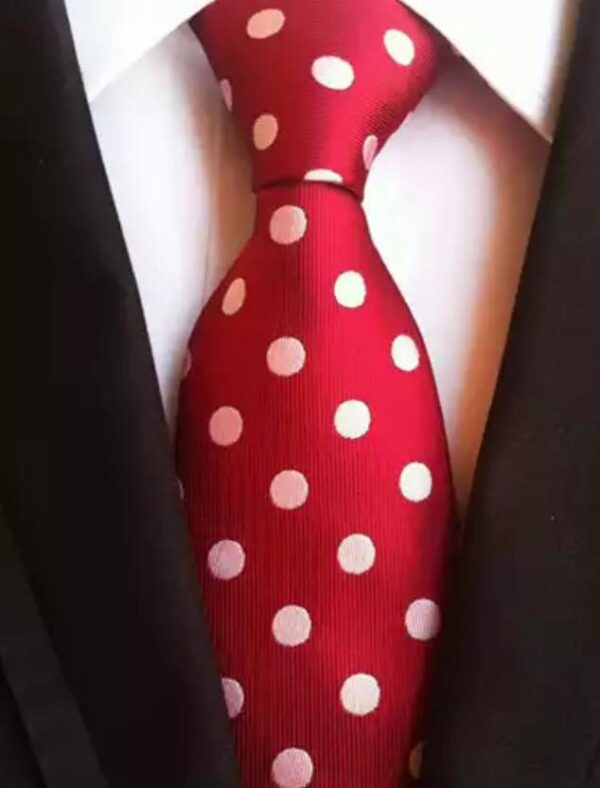 Red/White Polka Dot Tie - Image 2