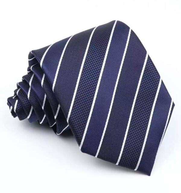 Navy Stripe Tie - Image 2