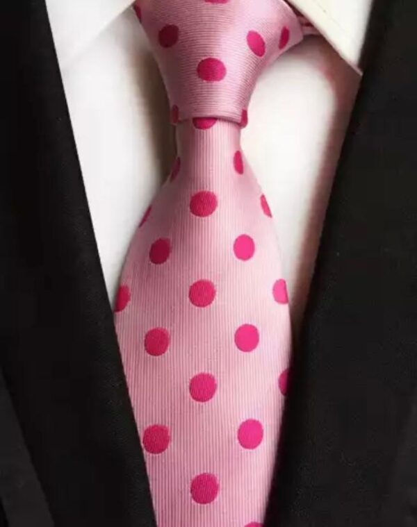 Pink Polka Dot Tie - Image 2