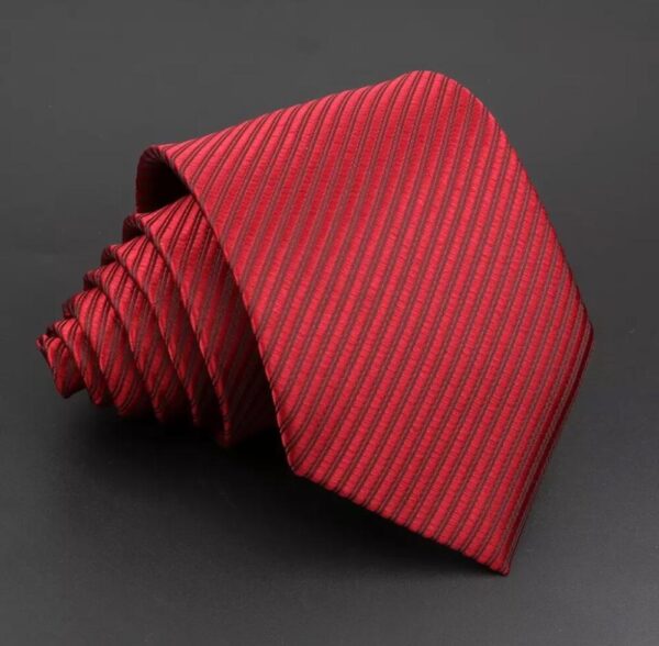 Red/Deep Red Stripe Tie - Image 2