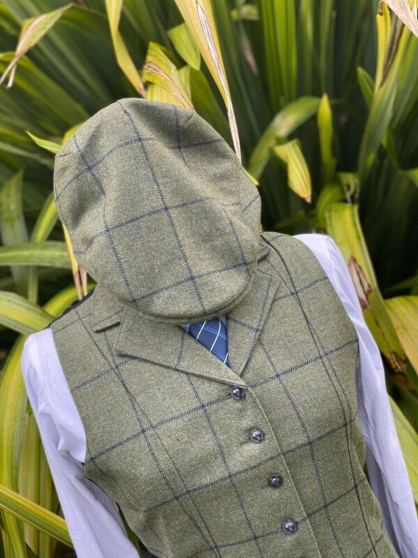 Olive Tweed Waistcoat - Image 5