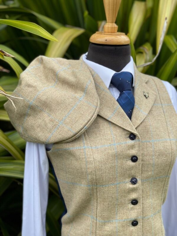 Fawn Tweed Waistcoat/Pale Blue Overcheck - Image 5