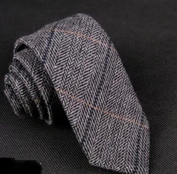 Grey Herringbone Tie - Image 2