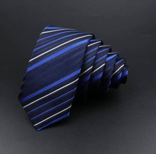 Royal Blue / Navy stripe Tie - Image 2