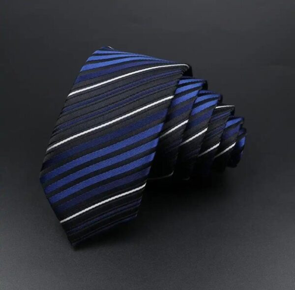 Navy Striped Tie - Image 2