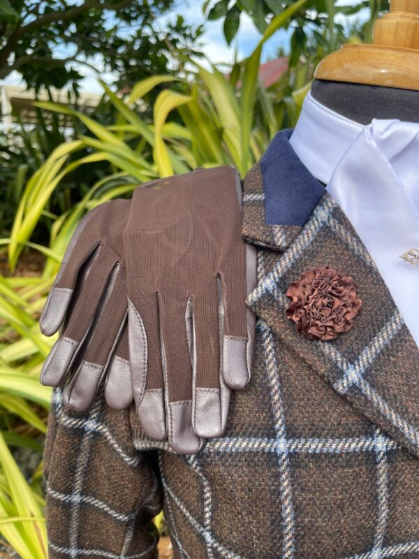 Childs Navy & Brown Mesh Gloves - Image 5