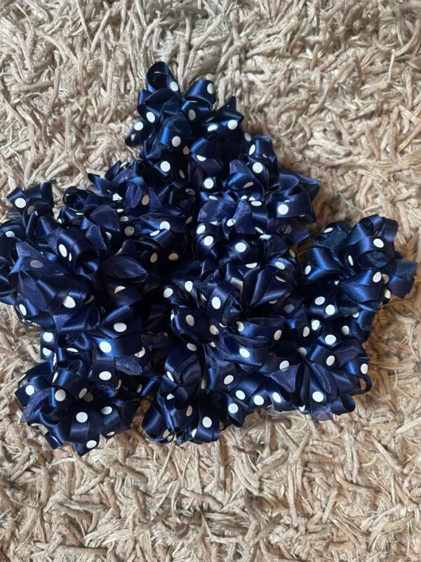 Navy Polka Dot Hair Scrunchie - Image 2