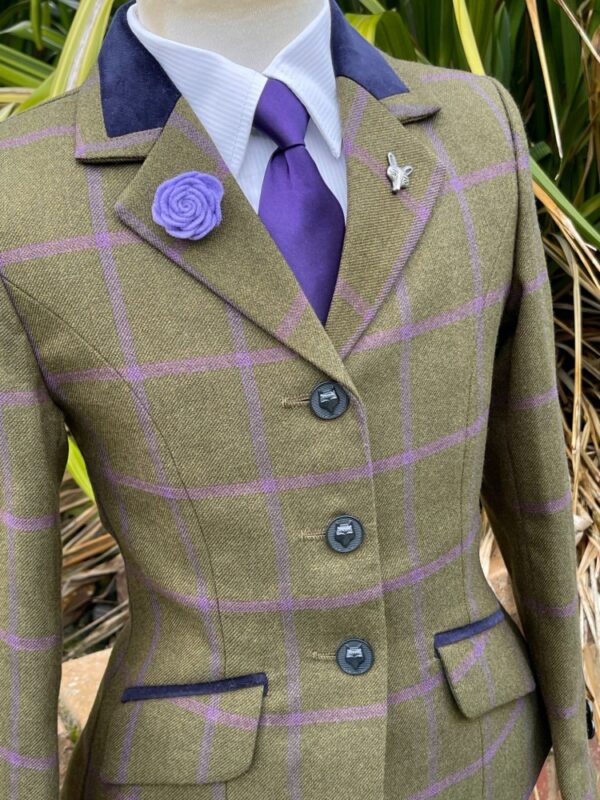 Childs Olive Tweed/Purple Windowpane