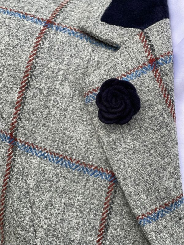 Grey Tweed/Red Navy Overcheck - Image 3