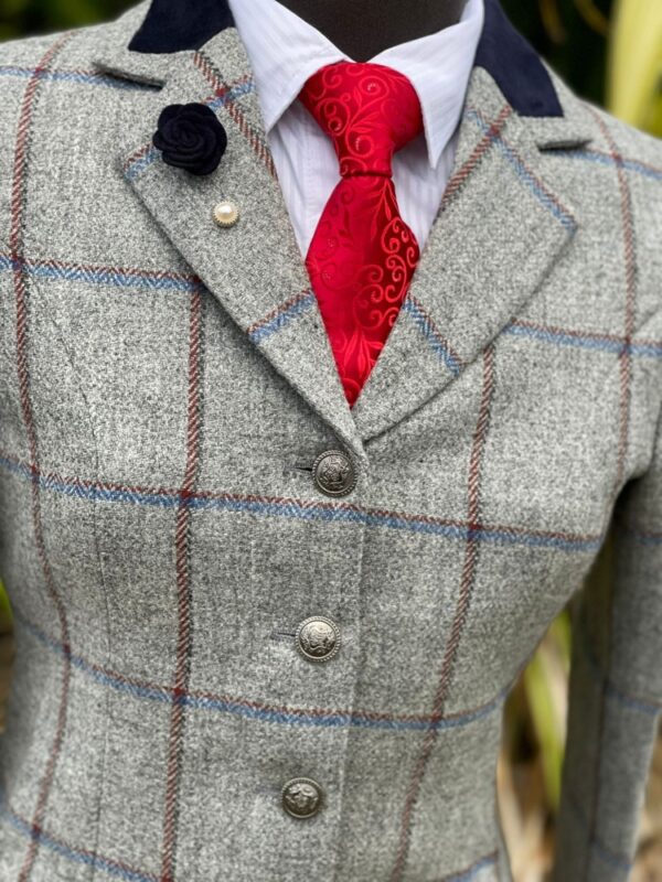 Grey Tweed/Red Navy Overcheck - Image 2