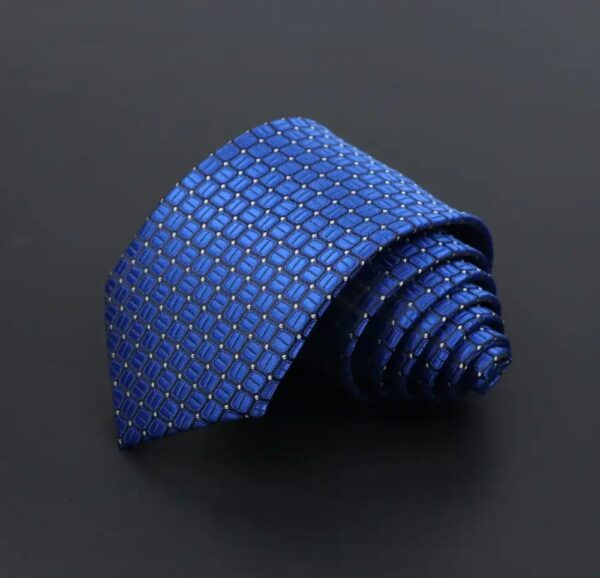 Royal Blue Check Tie - Image 2