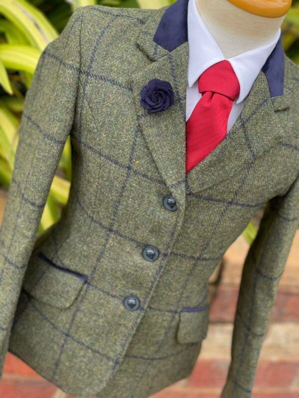 Childs Olive Tweed/Navy Windowpane