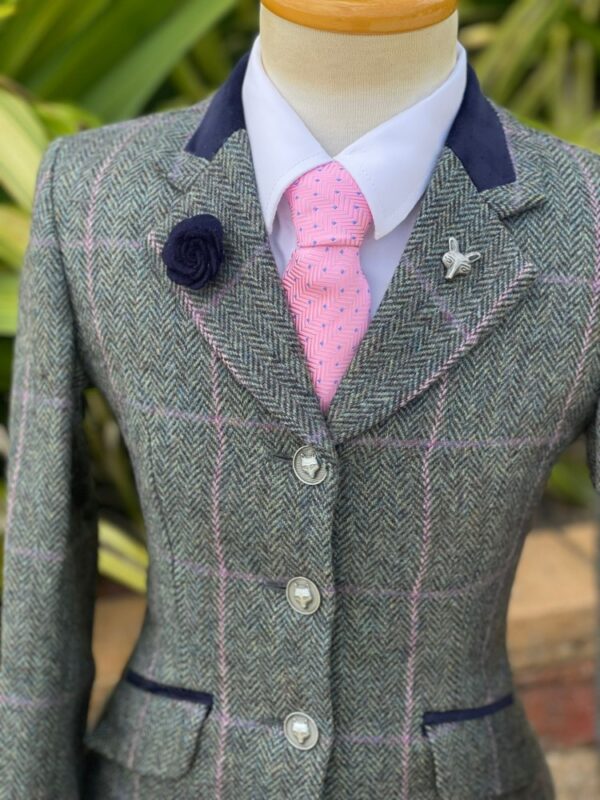 Childs Olive Grey Tweed/Lilac Overcheck (Sizes 4 & 6) - Image 4