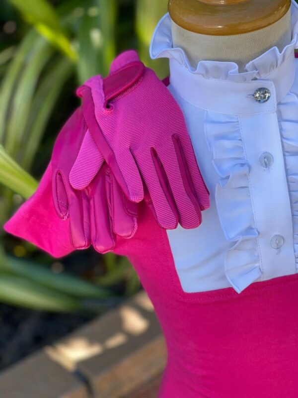 Childs Pink Mesh Gloves - Image 3