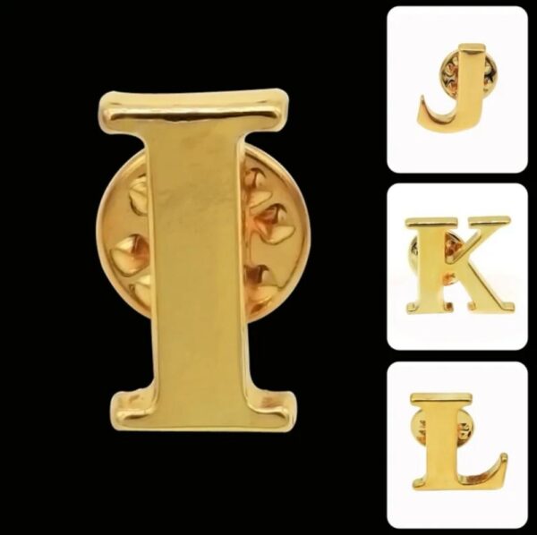 Gold Initial Lapel Pins - Image 2