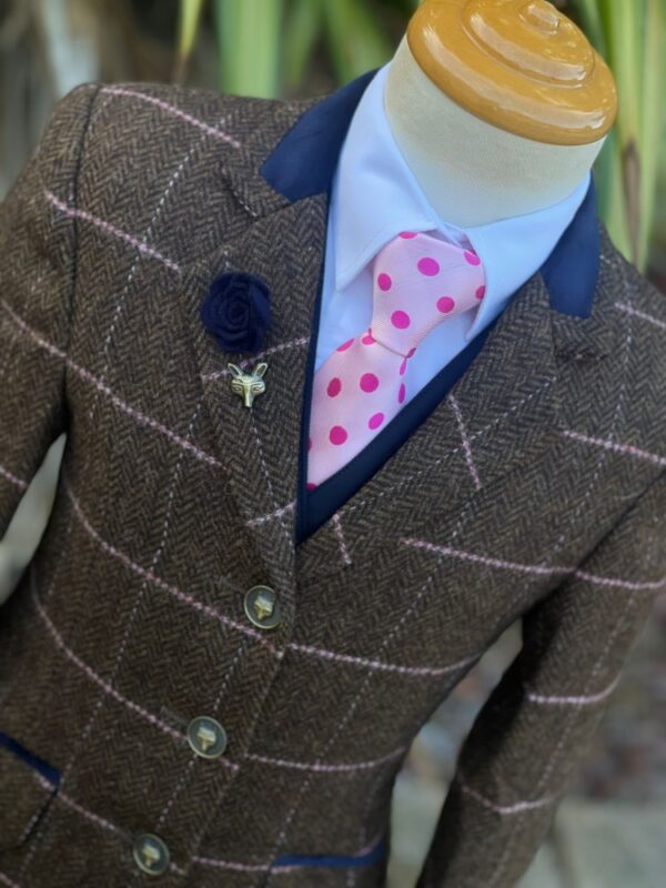 Childs Brown Tweed / Pink Overcheck - Image 3