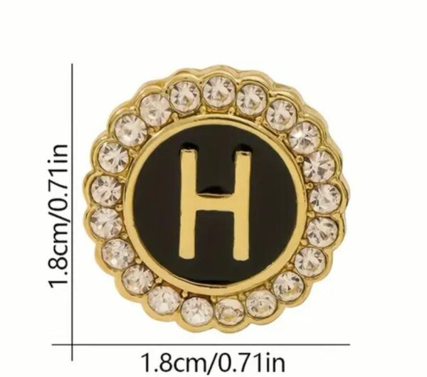 Initial Lapel Pin / Round Diamonte - Image 2