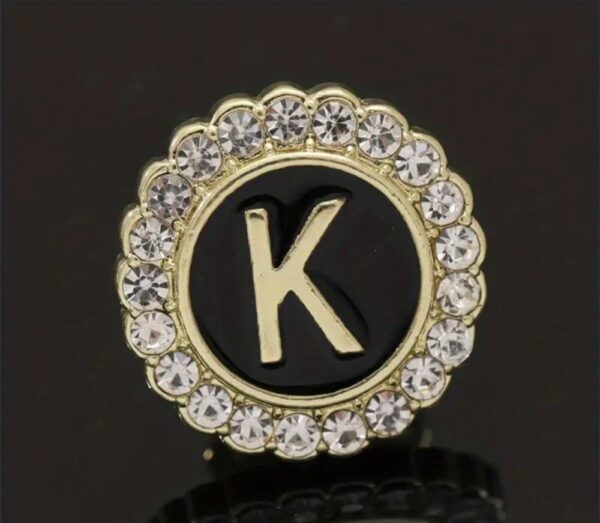 Initial Lapel Pin / Round Diamonte - Image 3